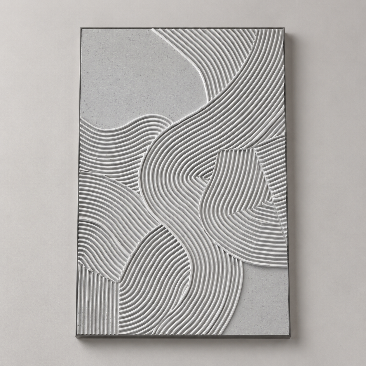 Strukturierte Wandkunst „Sculpted Flow“ – Modernes abstraktes Reliefpaneel