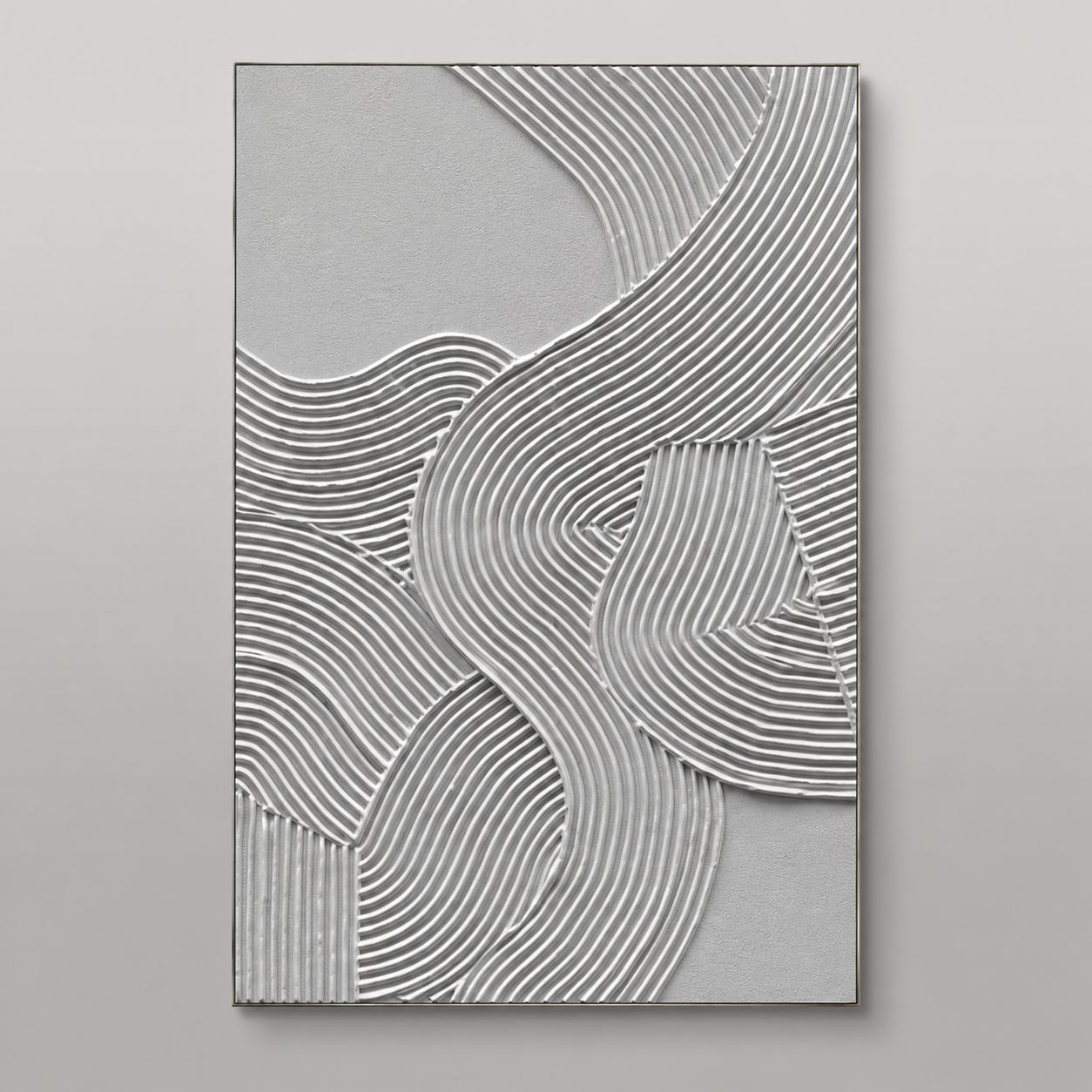 Strukturierte Wandkunst „Sculpted Flow“ – Modernes abstraktes Reliefpaneel