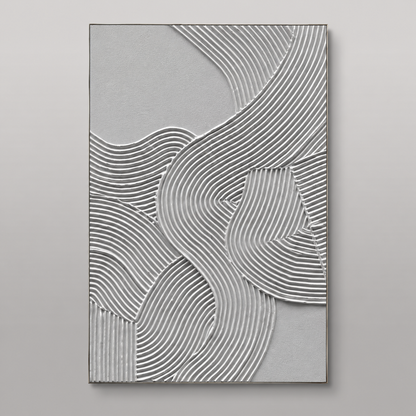 Strukturierte Wandkunst „Sculpted Flow“ – Modernes abstraktes Reliefpaneel
