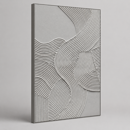 Strukturierte Wandkunst „Sculpted Flow“ – Modernes abstraktes Reliefpaneel