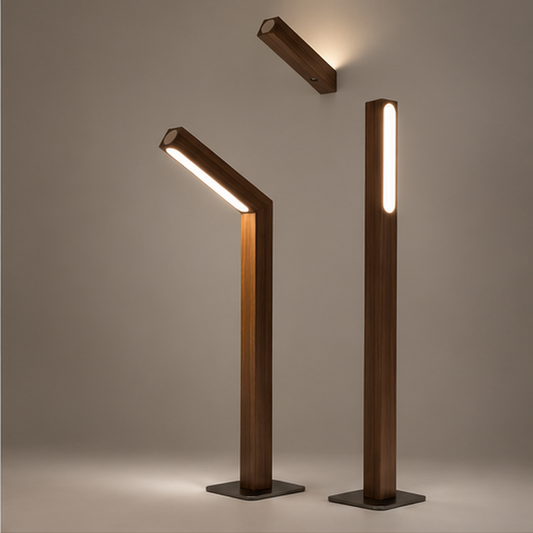 Nordische lineare LED-Leuchte aus Holz – Akzentbeleuchtung für Boden und Wand